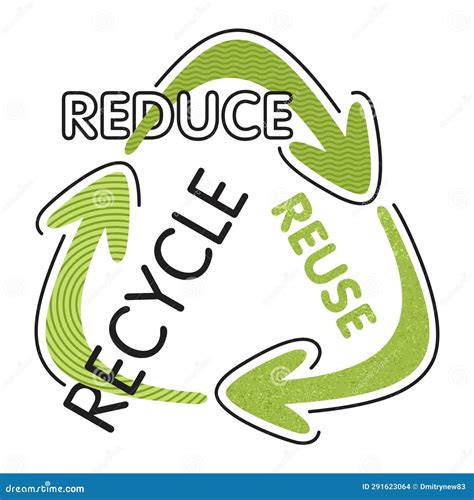 Reduce, Reuse, Recycle - Environment Saving Slogan Stock Illustration - Illustration of ...