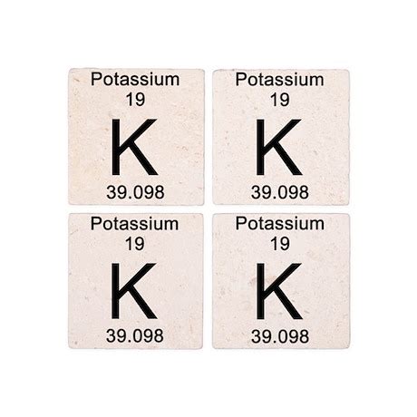 Periodic Table Potassium Tile Coaster by Science_Lady