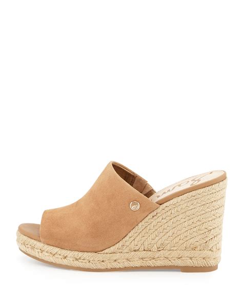 Sam edelman Bonnie Espadrille Wedge Mules in Natural | Lyst