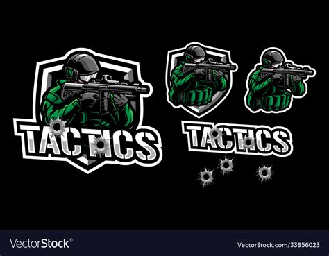 Tactics army mascot logo design Royalty Free Vector Image