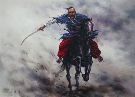 Picture With a Rider, Cossack Art, A Warrior on Horseback, Historical Art, Gift for a Real Man ...