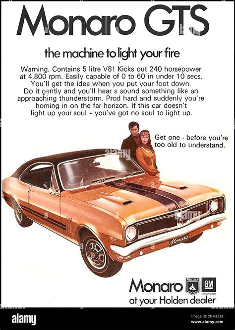 HOLDEN Monaro GTS (1970) - Vintage car advertising Stock Photo - Alamy