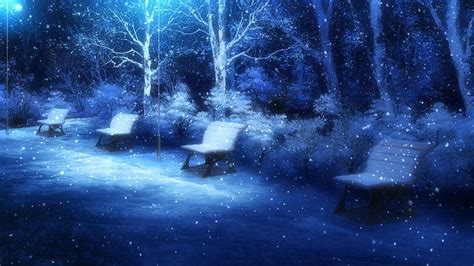 Anime Snow, anime night winter HD wallpaper | Pxfuel