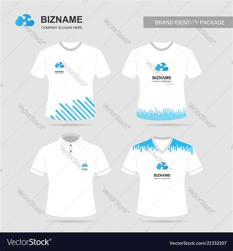 Company logo design t - shirts with blue theme Vector Image