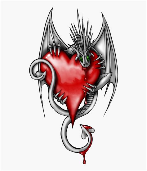 Dragon Holding Heart Tattoo, HD Png Download - kindpng