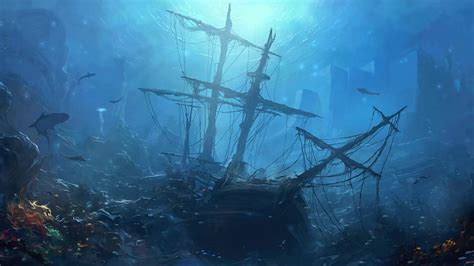 Underwater Shipwreck Live Wallpaper - WallpaperWaifu