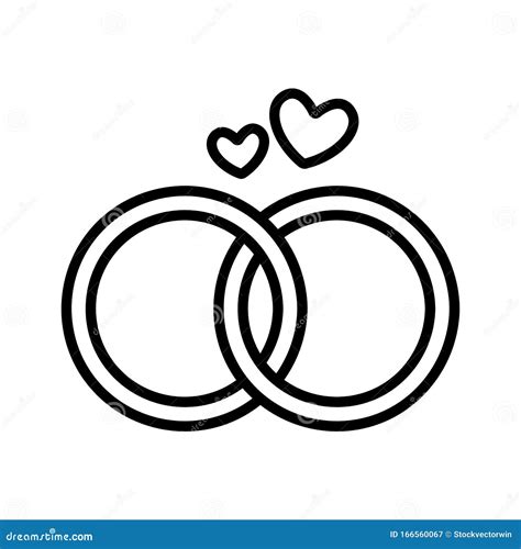 Wedding Rings Sign Icon. Engagement Symbol. Vector Illustration ...