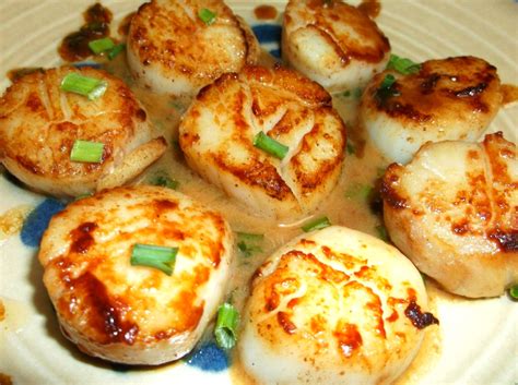 PAN-SEARED SEA SCALLOPS in Herb Butter Wine Sauce Recipe | Just A Pinch ...