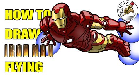 How to draw Ironman Flying - YouTube