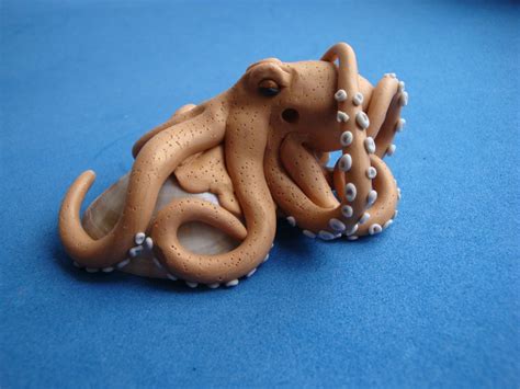 polymer clay octopus | Like this item? Polymer Clay Miniatures, Polymer Clay Charms, Handmade ...