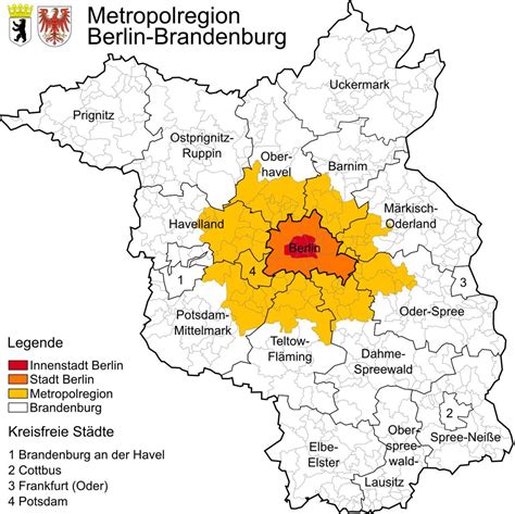 Berlin region map - Map of berlin region (Germany)