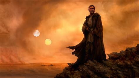 Star Wars, evening, Jedi, Obi Wan Kenobi, mythology, Tatooine, darkness, screenshot, computer ...