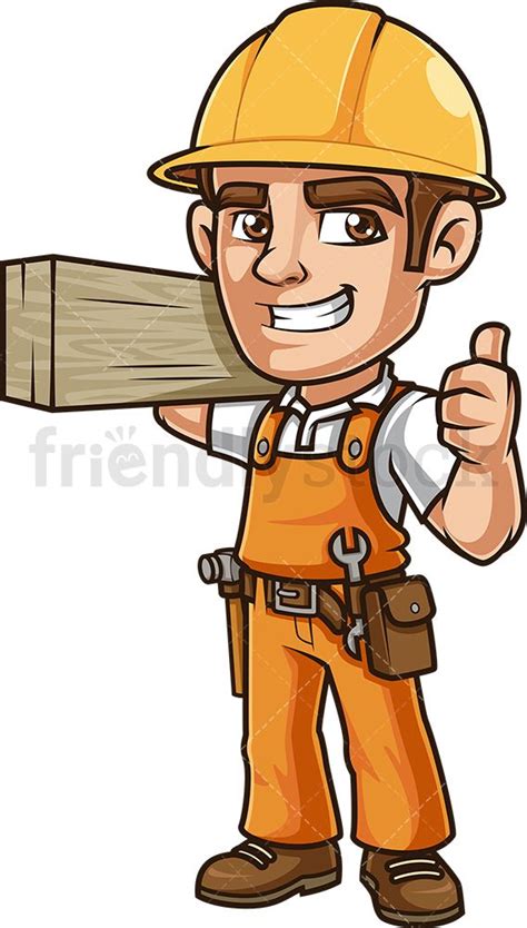 Construction Worker Thumbs Up Cartoon Clipart Vector - FriendlyStock | Construction worker ...