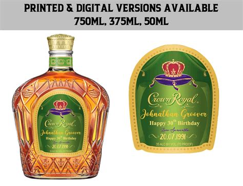 Crown Royal Green Apple Custom Bottle Label, Crown Royal Label ...