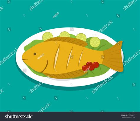 Top View Fish Fry On White Stock Vector (Royalty Free) 459065455 ...