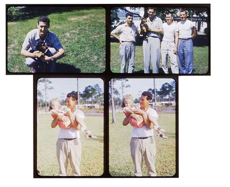 Four Ted Williams With Friends & Family Original Chromes (4) (ex-Ted Williams Family)