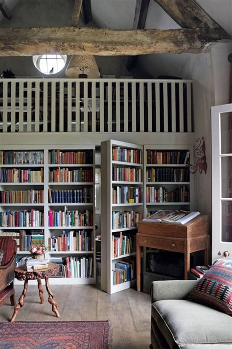 This Cozy Guest Cottage is a Book Lover’s Dream | Home library rooms, Home library design ...