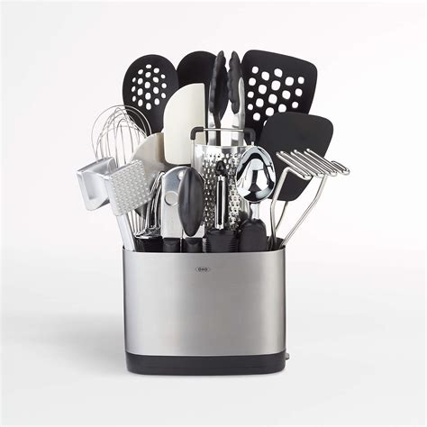 OXO 15-Piece Stainless Steel Kitchen Utensils Set + Reviews | Crate ...