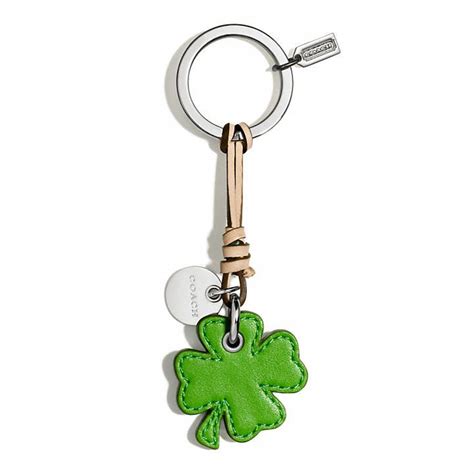 Coach LEATHER SHAMROCK KEY CHAIN | Keychain, Coach leather, Leather handmade