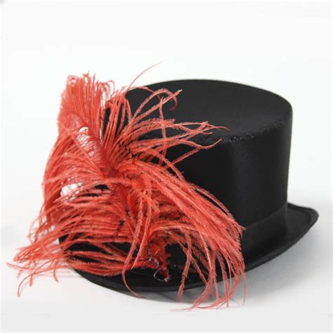 Top Hat with red Feather Circus Costume Prop Rental | My Prop Boutique