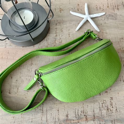 Lime Green Italian Leather Bum Bag / Chest Bag – lusciousscarves