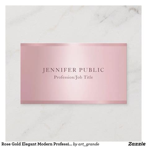 Rose Gold Elegant Modern Professional Template Business Card | Zazzle ...