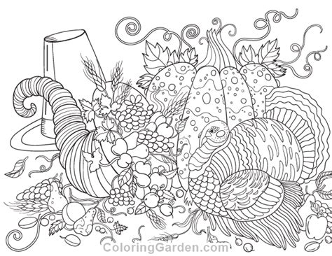 Thanksgiving Adult Coloring Page