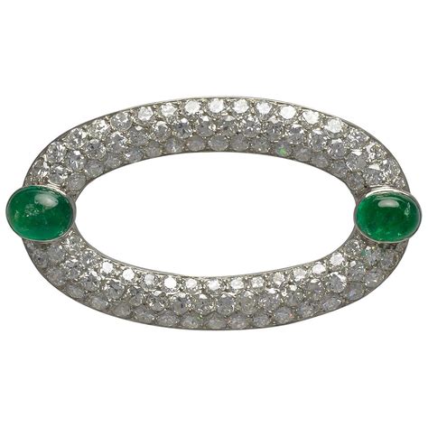 Art Deco Diamond Emerald Brooch For Sale at 1stDibs | art deco emerald brooches