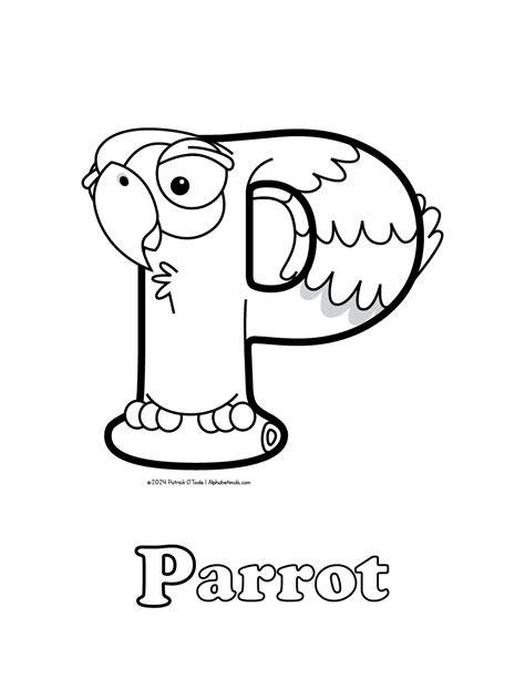 Free Parrot Coloring Page | Alphabetimals