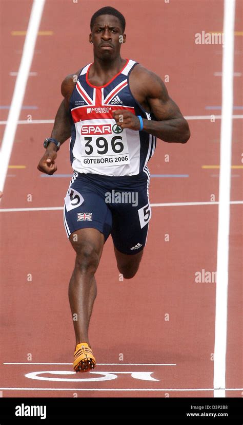 British sprinter Dwain Chambers is pictured during the 100 metres heat ...