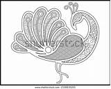 Peacock Mandala Coloring Page Kids Stock Vector Royalty Free  sketch template