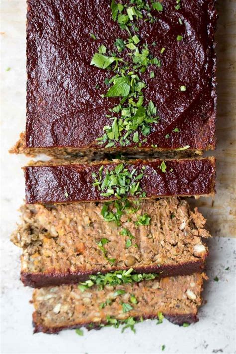 Mushroom Lentil Loaf with Maple Glaze - Stephanie Kay Nutrtion