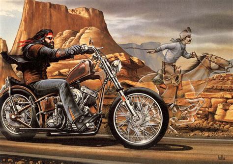 Art Print POSTER / CANVAS Ghost Rider David Mann Cult Biker | eBay