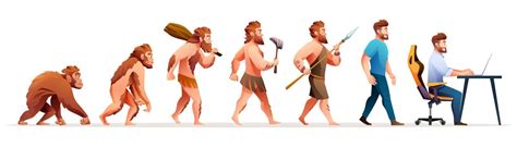 Human evolution from monkey to businessman and computer user vector illustration 15320724 Vector ...