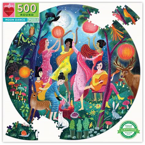 eeBoo Moon Dance 500 Piece Round Puzzle | Jigsaw Puzzles