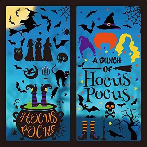 Halloween Window Decals - Spooky Witch and Pumpkin Stickers