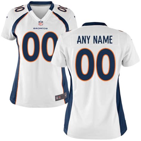 Women's Denver Broncos Nike White Custom Game Jersey