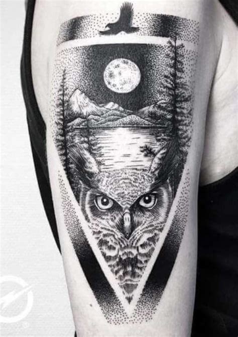 12+ Adorable Owl and Moon Tattoo Ideas - PetPress