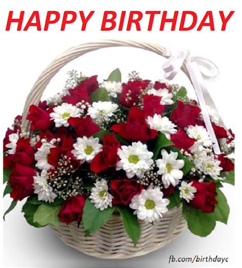 Red, white flowers, #birthday #greeting card - Happy Birthday Greeting Cards | Birthday greeting ...