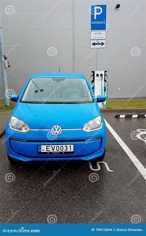 Blue Volkswagen Car Charging Electricity Editorial Stock Image - Image of electric, green: 78413644