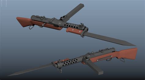 MP34 submachine gun — polycount