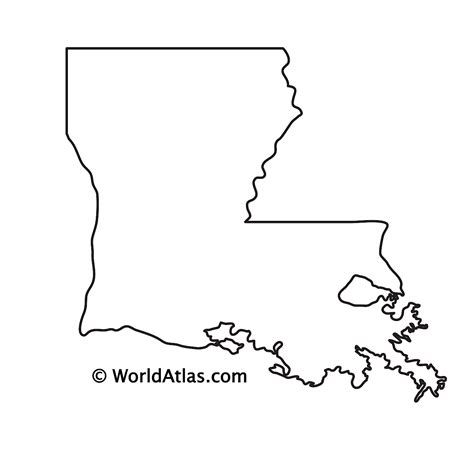 Louisiana State Outline Printable