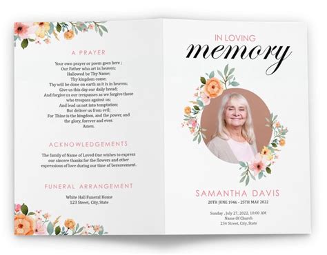 Download Funeral Pamphlet Template For A Beautiful DIY Funeral Brochure