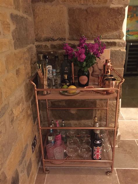 My new favourite thing - my copper themed bar cart! | Bar cart inspiration, Bar cart, Decor