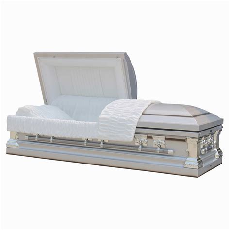 The Royal Silver Casket By Prime | Funeral caskets, Casket, White interior