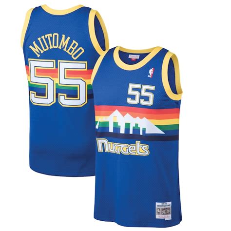 Mitchell & Ness Dikembe Mutombo Denver Nuggets Blue 1991-92 Hardwood Classics Swingman Jersey