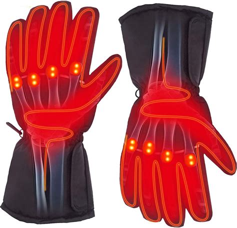 Hoovo Rechargeable Heated Gloves for Men/Women Electric Hand Warmer Glove Battery Powered for ...