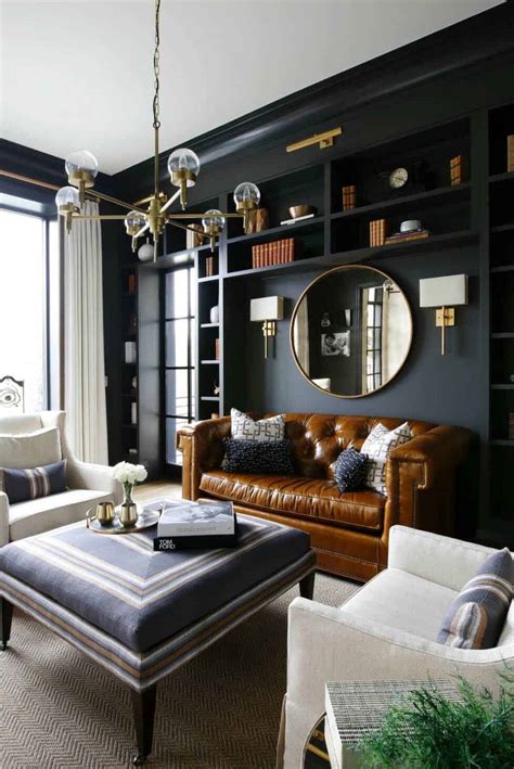 28 Gorgeous living rooms with black walls that create cozy drama