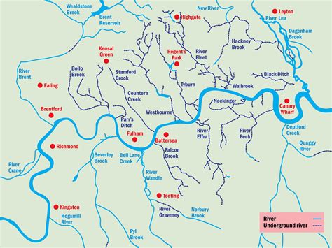 The subterranean rivers of London : r/MapPorn