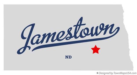 Map of Jamestown, ND, North Dakota